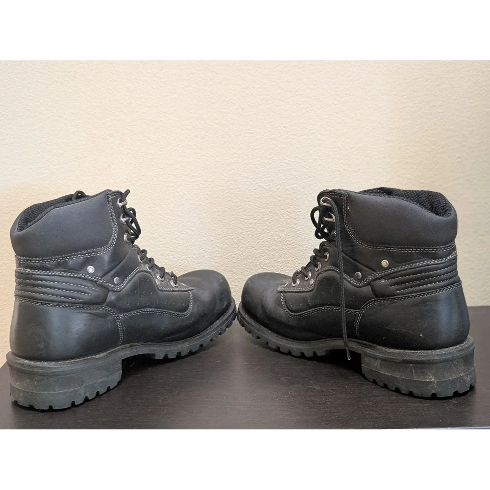 Milwaukee Motorcycle Clothing Co Flex Black Leather Biker Boots MB424 13D